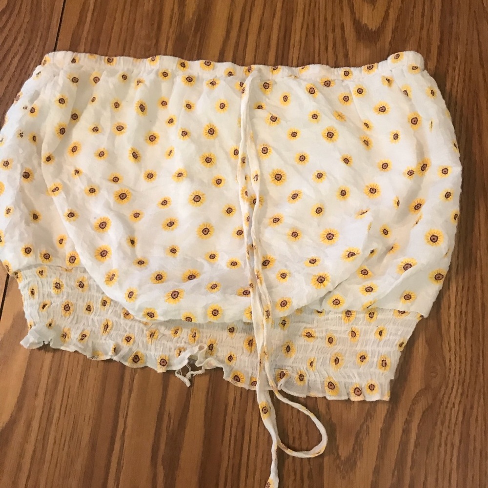 Large sunflower crop top